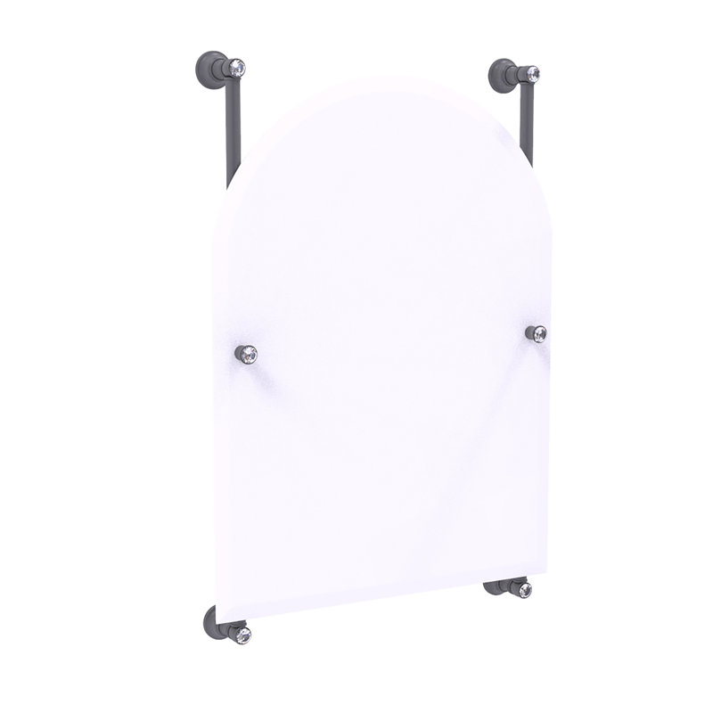 Miroir de meuble-lavabo biseauté sans cadre Gavin, Gris mat, 29 po x 21 po