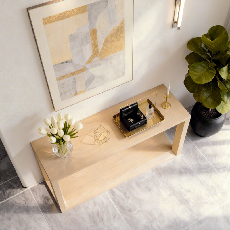 Console rectangulaire avec rangement, Imitation chêne