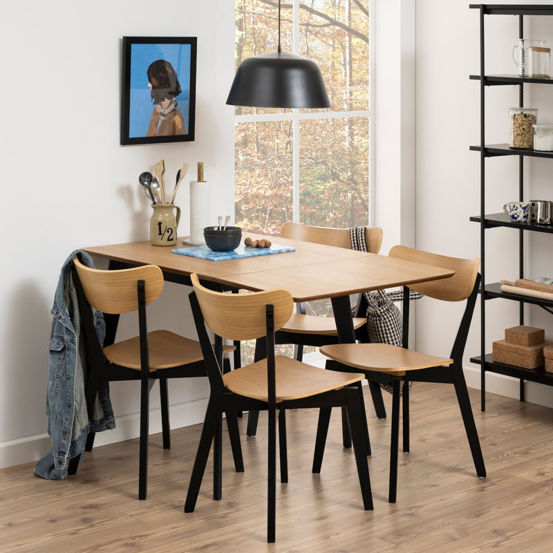 4 - Person Dining Set, Brown, Black, Brown/Black