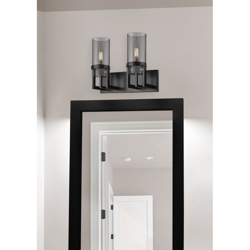 Éclairage pour meuble-lavabo mural 8 po Utopia, Fumée, Noir mat