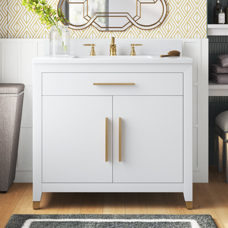 Maddison 36'' Single Bathroom Vanity with Top, White