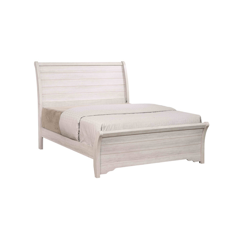 Grand lit de style contemporain en forme, lignes horizontales, + finition grise, pieds de support pour la chambre de taille harmonie avec caractéristiques, cadre en bois de craie sérénité