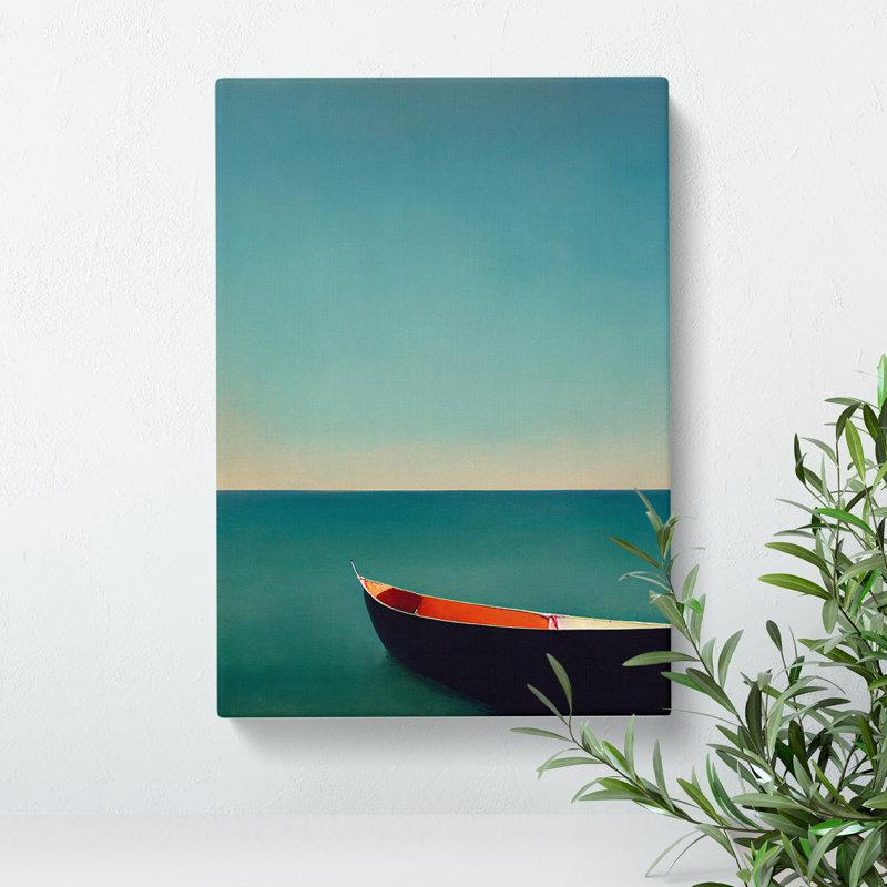 Boat Upon the Sea - Wall Art, Wrapped Canvas, 50cm H x 35cm W x 3cm D, No Matte