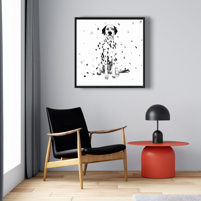 Toile encadrée avec un chien dalmatien | Décoration pour chambre à coucher | Home Art