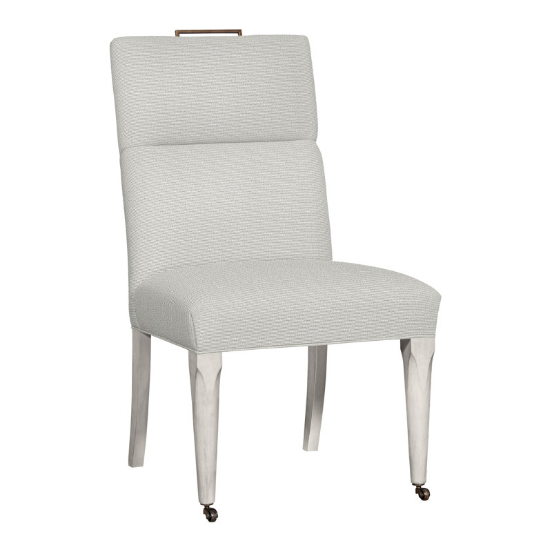 Thom Filicia Home 40.5" Upholstered Back Side Chair, Casa Blanca, Callaloo Cotton