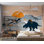 Adhésif mural pelez et collez, paysage de dinosaures abstraits