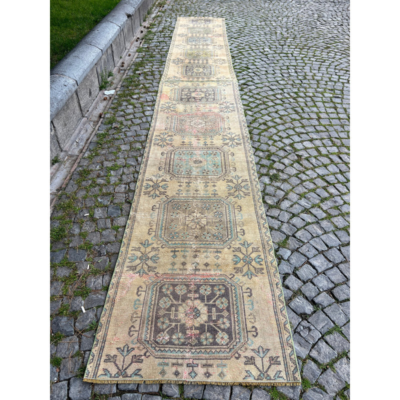 Tapis de couloir en laine Vintage 35,4 x 230,7 po