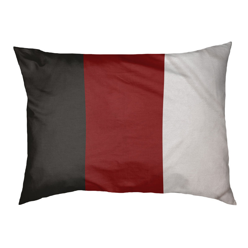 Oreiller Memphis, Moyen (l 28 po x P 18 po x H 6 po), Noir / Rouge / Blanc