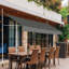 17 Stories 400 cm W x 120 cm D Damask Fabric Retractable Patio Awning-759340588