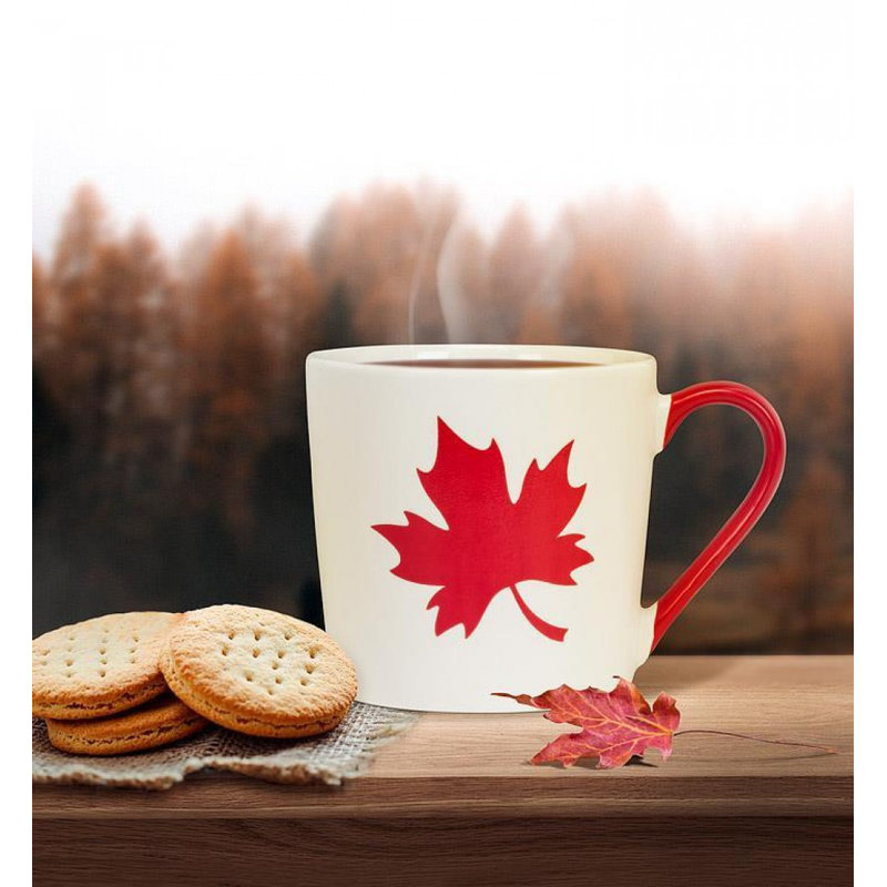 Grande tasse à feuille d'érable rouge