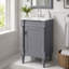 Meuble-lavabo compact avec lavabo, portes à fermeture en douceur et tablette réglable-1253802843