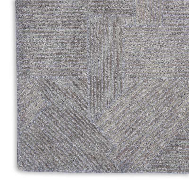 Chrisann Geometric Area Rug in Gray, Rectangle 8'6" x 11'6"