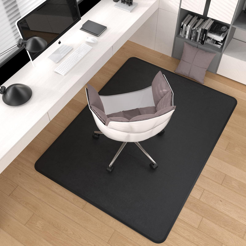Heavy Duty Office Chair Mat 120x90cm, Anti-Skid Protector for Carpet & Hardwood Floors, Black