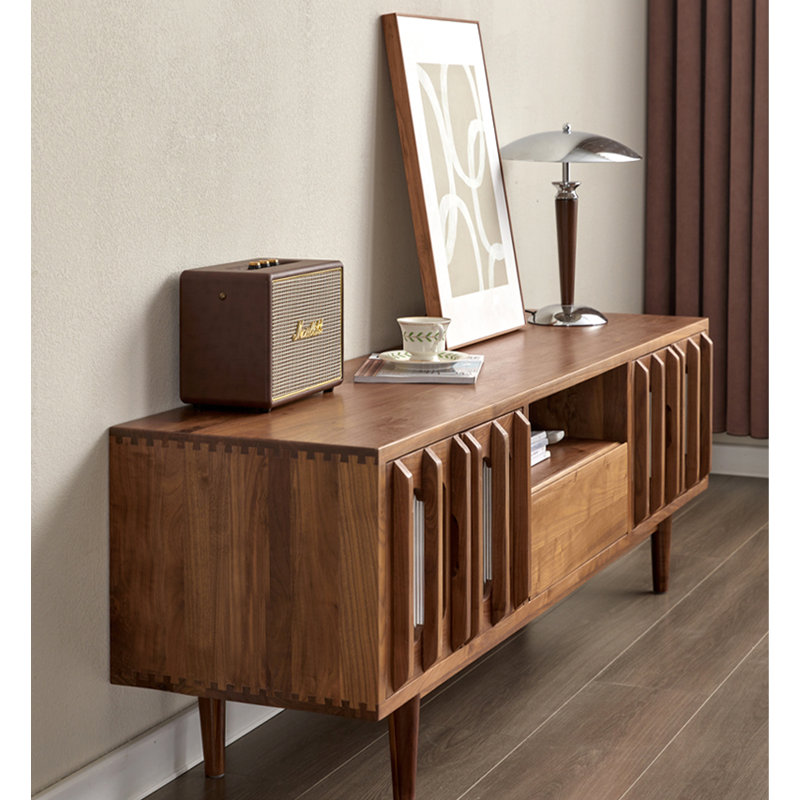 Meuble télé Mid-Century, H 20 po x l 82,7 po x P 16,5 po