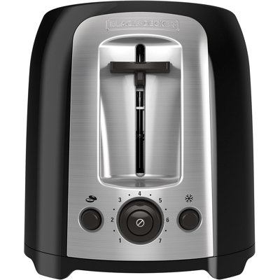 BLACK+DECKER 2-Slice Toaster, TR1278BD, Extra Wide Slots, 7 Shade Settings, 850 Watts, Frozen And Bagel Buttons
