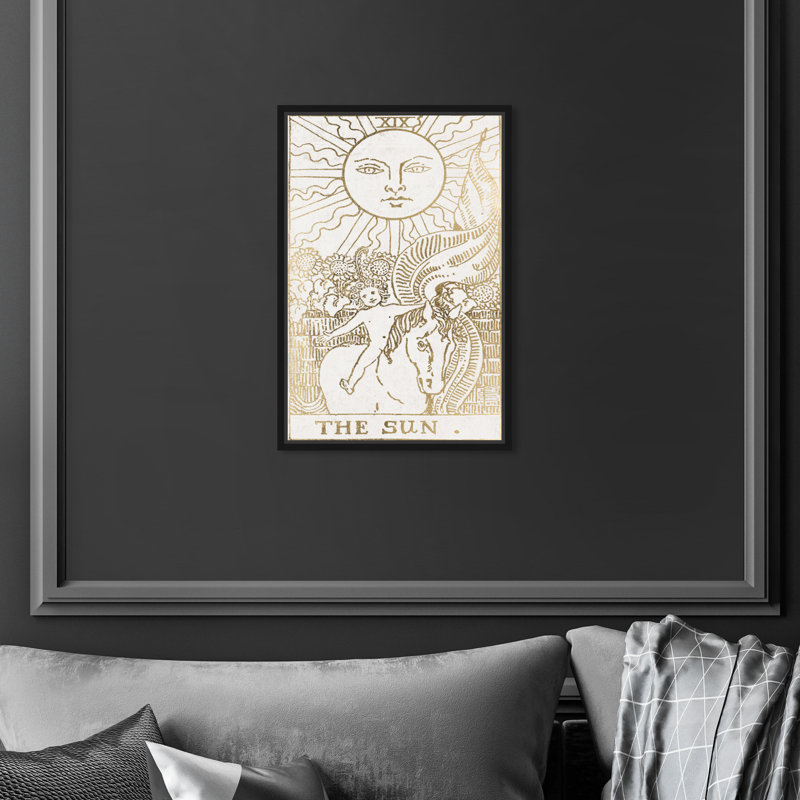 " The Sun Tarot Luxe ", Black Framed, 15" H x 10" W