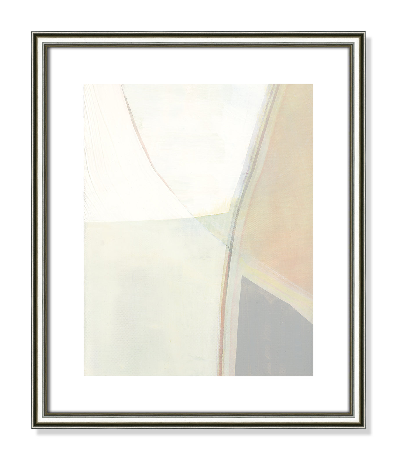 Alexandria "In Neutral II" Painting by Cartissi, 19" H x 16" W x 0.88" D, Silver Framed Paper