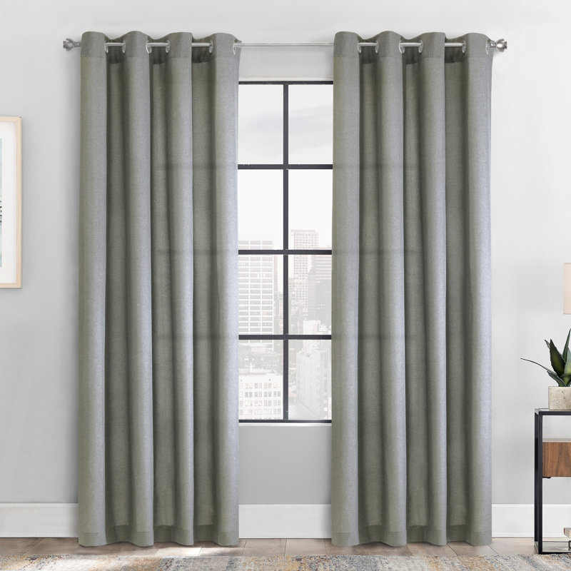 Panneau de rideau avec œillets Milo 52 x 95 gris, L 52 po x L 95 po