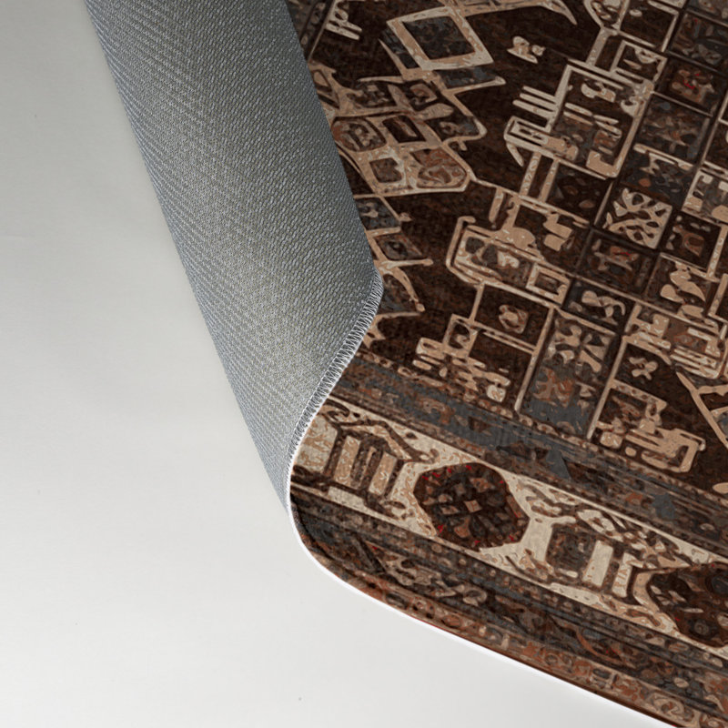 Tapis noir intérieur et extérieur ArtDeco, Rectangle 5 pi x 7 pi