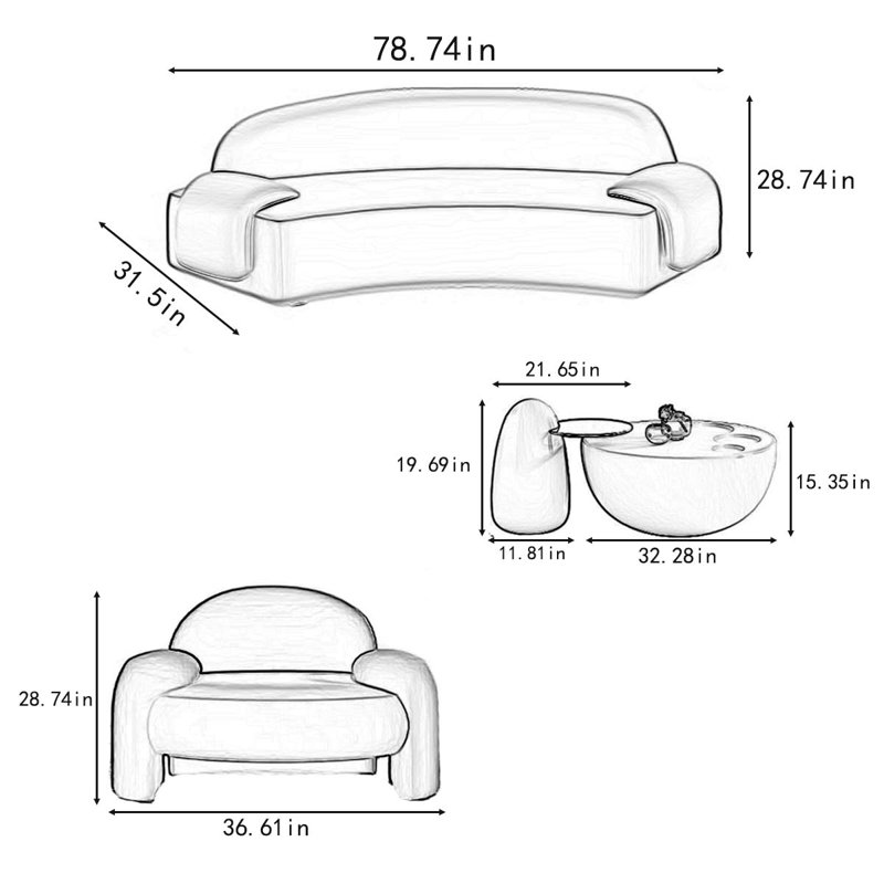 Beige sofa cat claw end table combination