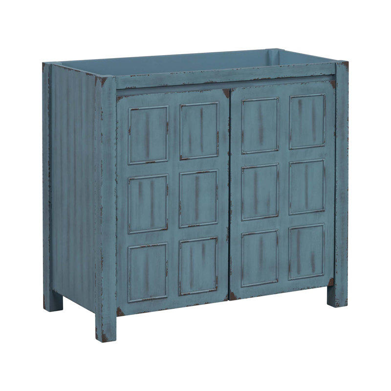 Meuble-lavabo 36 po, patiné rétro, Bleu