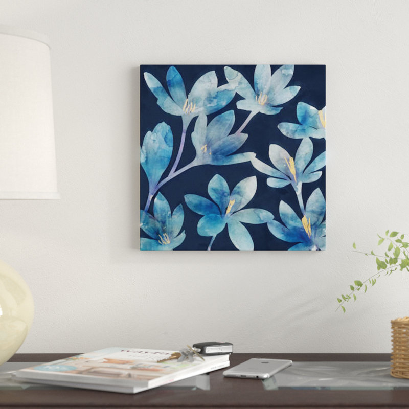 « mystique blue i », impression sur toile, H 37 po x l 37 po x P 1,5 po, Pas de tapis, Toile tendue