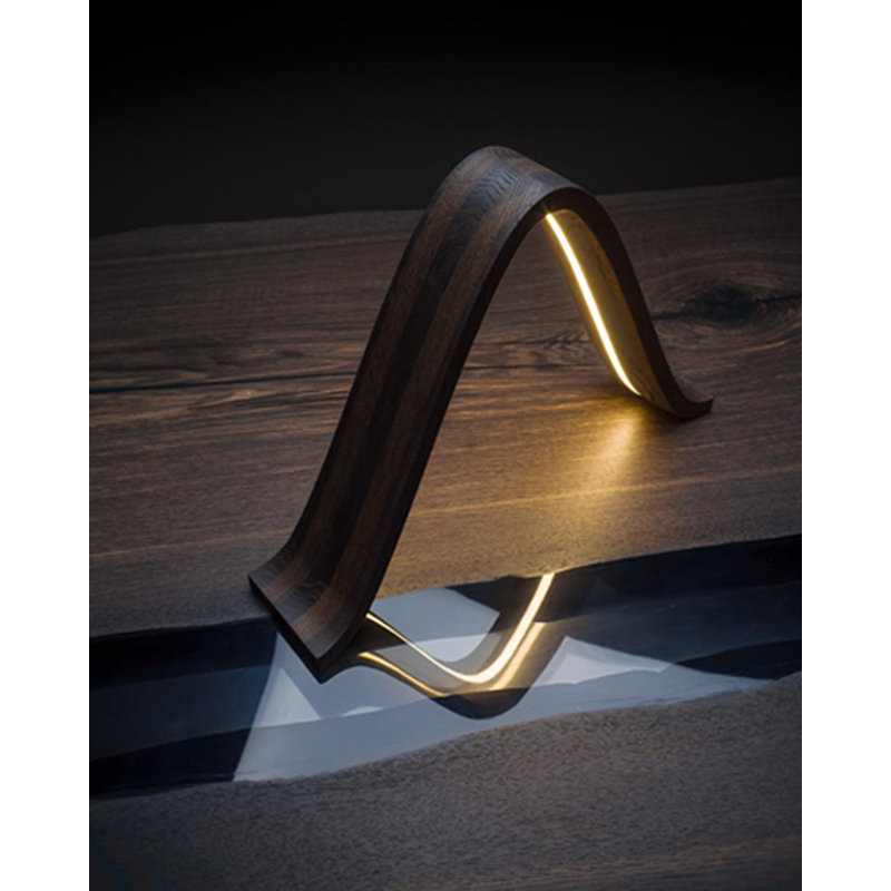 Solid Wood Novelty Lamp, Black/Brown