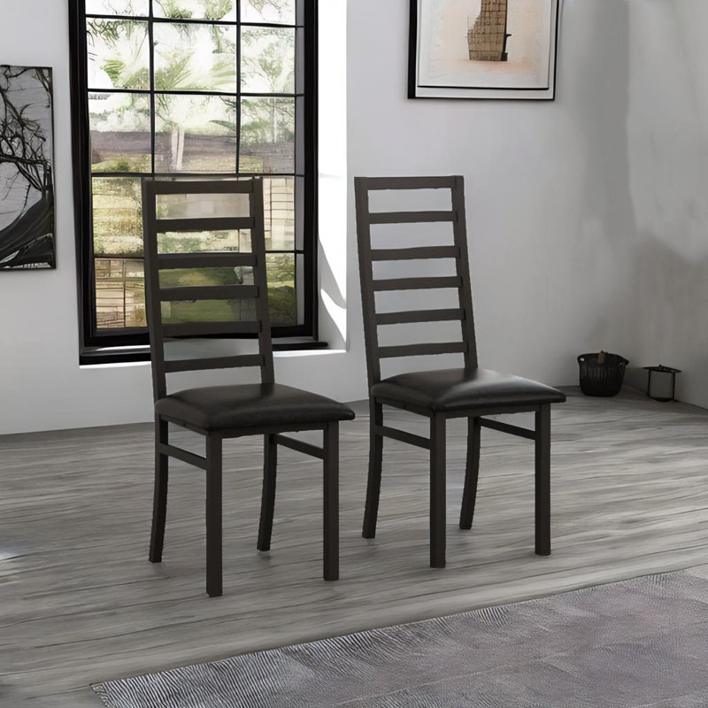 Metal Dining Chairs, 2, Black