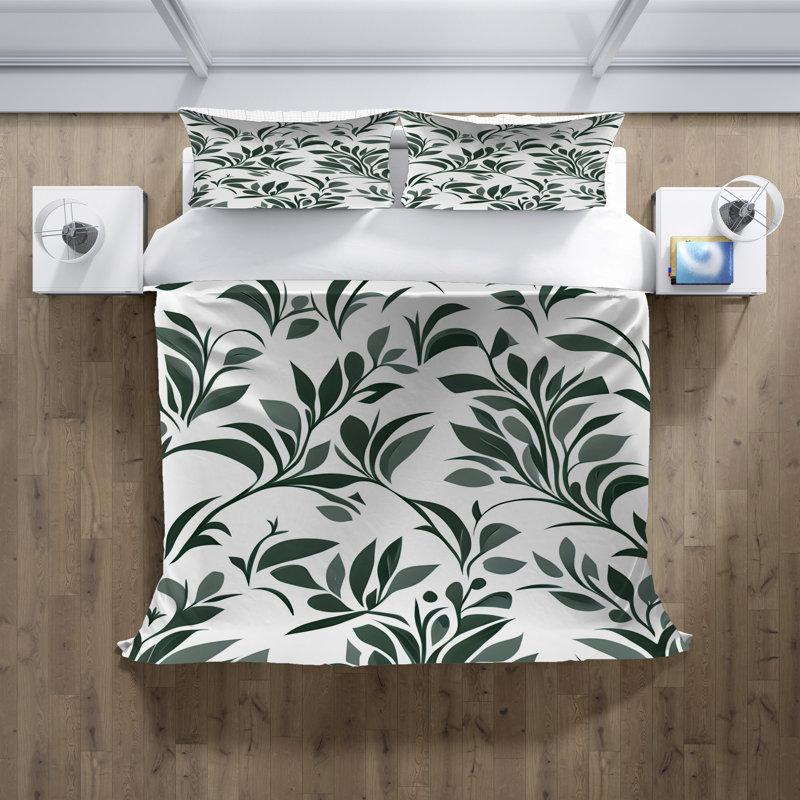 Floral Duvet Cover, King Duvet Cover + 2 King Shams