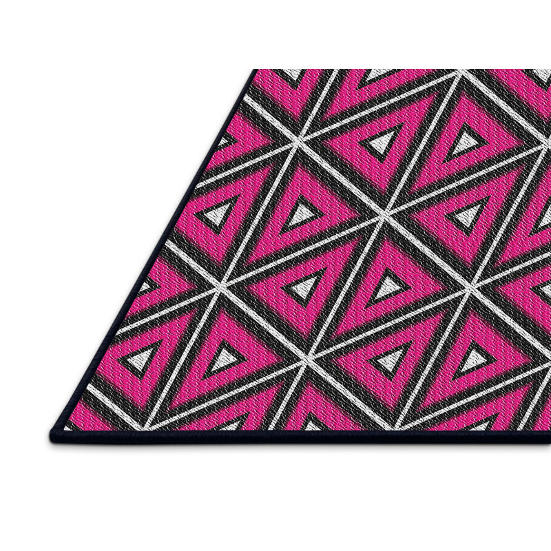 Tapis mauve à motif géométrique Deandra, Rectangle 7 pi x 9 pi