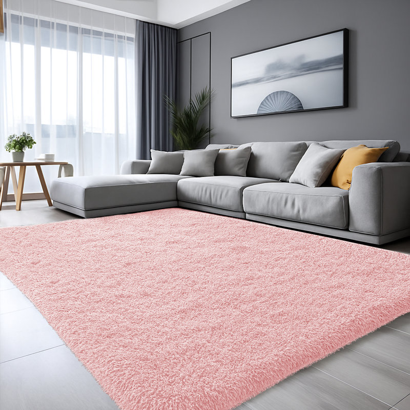 Solid Colour Shag Area Rug, Rectangle 120 x 170 cm