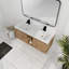 Meuble-lavabo mural avec lavabo double, charnière de porte à fermeture en douceur