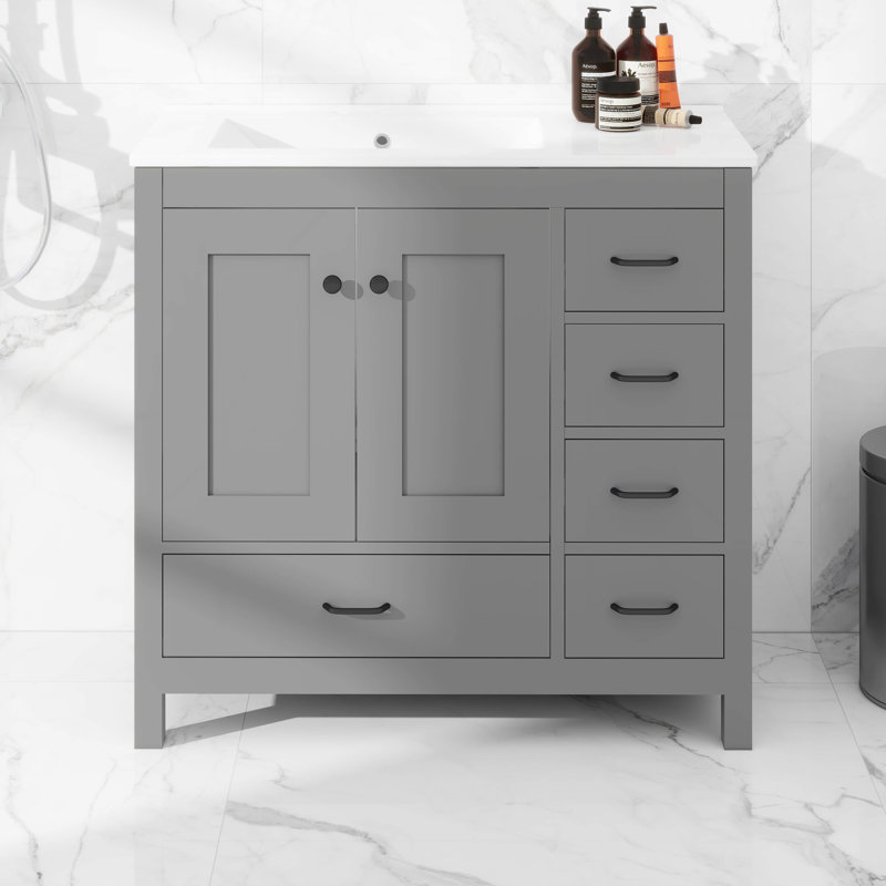 Meuble-lavabo 36 po avec lavabo, meuble-lavabo 36 po avec lavabo, Gris