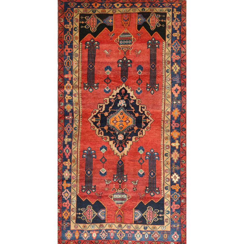 Tapis rouge / noir Southwestern, Rectangle 3 pi x 5 pi