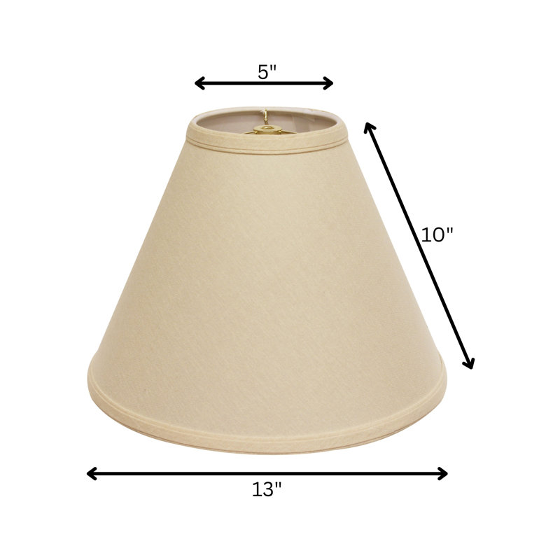 Abat-jour rigide en tissu 5 po avec laveuse pour lampes de table, 5" H x 13" W x 10" D, Beige
