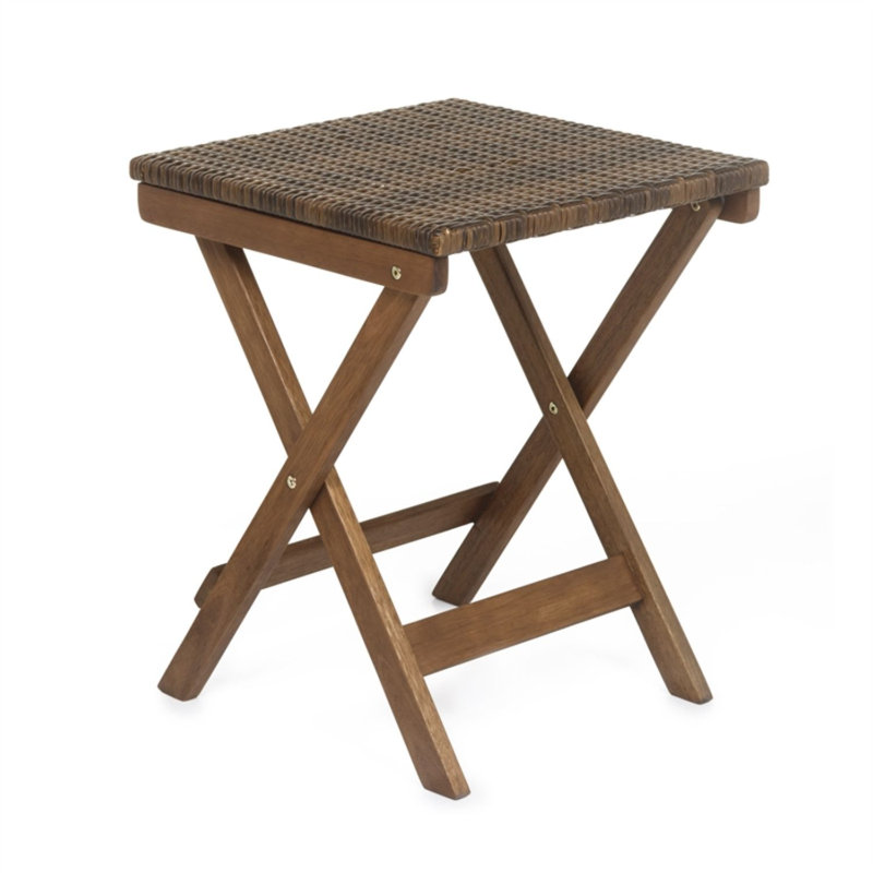 Claytor Square Folding Outdoor Side Table , 18'' in. W 18'' in. D, Brown