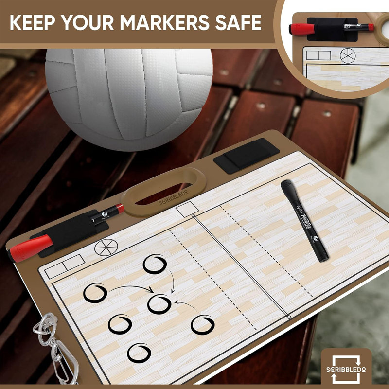 Volleyball Dry Erase Board For Coaches 15x10.5 