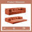 Compression Mahjong Sofa,Convertible Floor Sofa Bed,DIY Boneless Modular Sectional Sofa,No Assembly Required,Circle Fleece Fabric,Oversized 3 Seater With 3 Pillows,Orange-1402381097