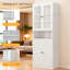 Armoire de cuisine en métal - 72 po de hauteur avec tablettes réglables (blanc), structure en acier inoxydable robuste, armoire autoportante pour cuisine / garde-manger / salle de bain