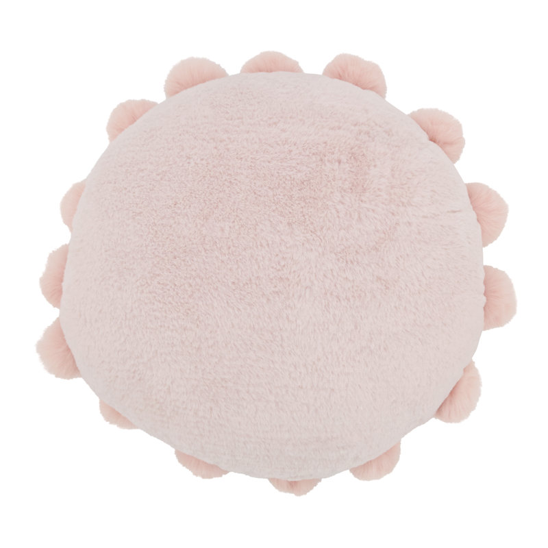 Faux Rabbit Fur Collection Throw Pillow, Pink
