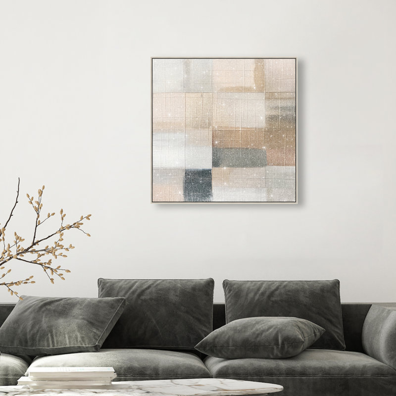 Boxed in Ebony II Canvas Abstract Print by Oliver Gal, Black Frame, 12 x 12, Silver Frame, 31"H x 31"W