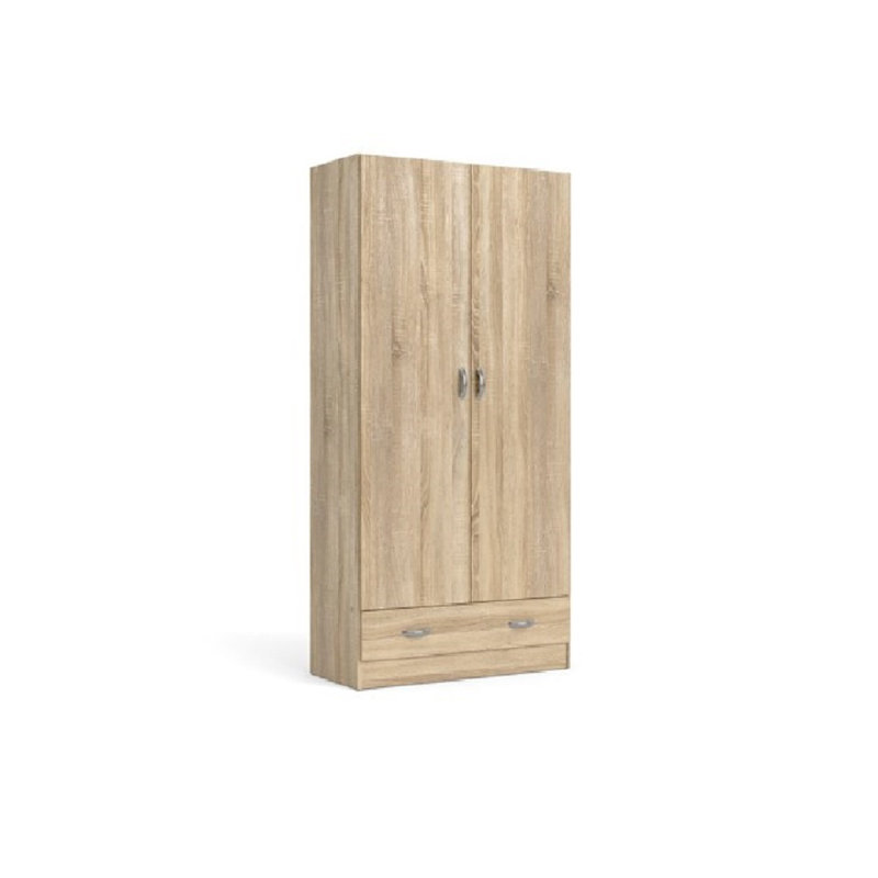 Casmera Wardrobe With Two Doors And One Drawer, 79 X 35 X H171 Cm, Oak