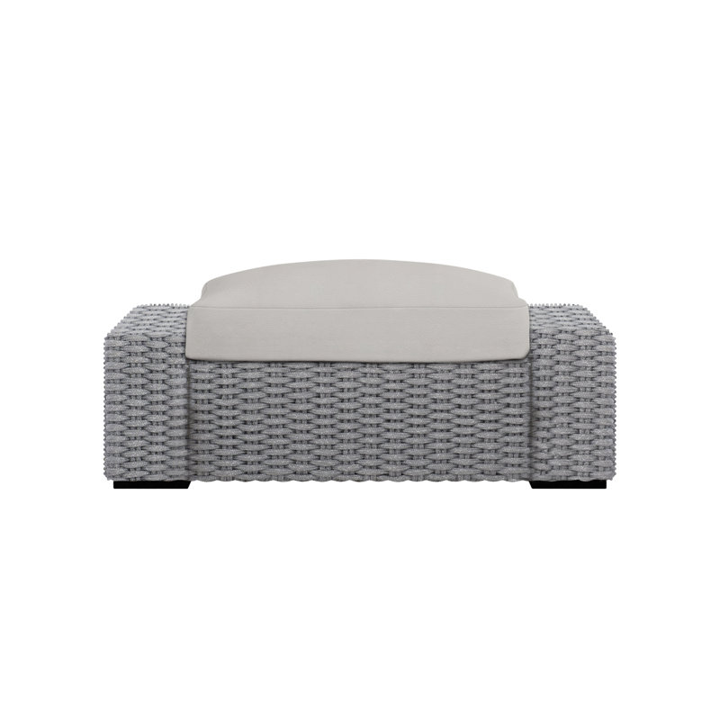 Capri Outdoor Ottoman with Cushion, Light Grey Vinyl 6503-010