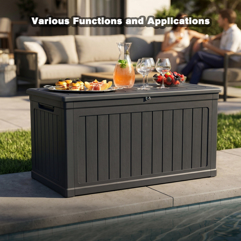 Coffre de terrasse extérieur 230 gallons 230L - Rangement en résine imperméable et verrouillable