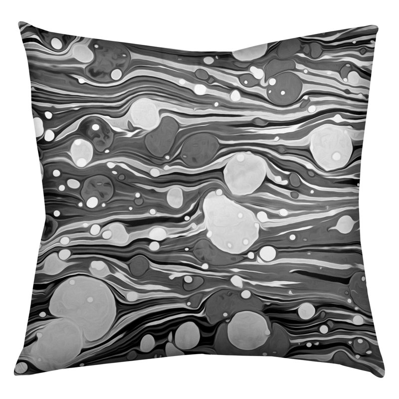 Katelyn Elizabeth Geometric Reversible Throw Pillow, 26" x 26", Black/White