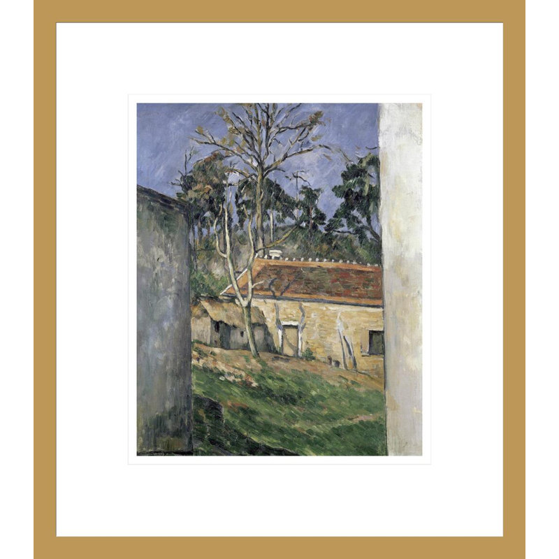 Cour de ferme par Paul Cézanne, H 15,64 po x l 13,75 po