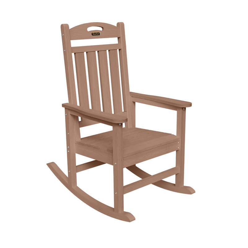 Chaise berçante pour foyer en PEHD, Brun