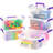 USA 5.4 Qt. Plastic Storage Bins With Lids, 6 Pack, Small Deep Containers With Latch Buckles And Portable Handle, Craft And Art Supply Storage Organizer, Stackable Storage Container, Clear