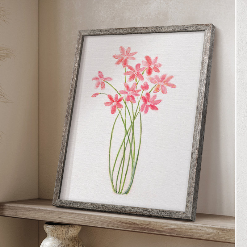 Reproduction encadrée entrelacée Bouquet II - bois massif 45404, H 21 po x l 17 po