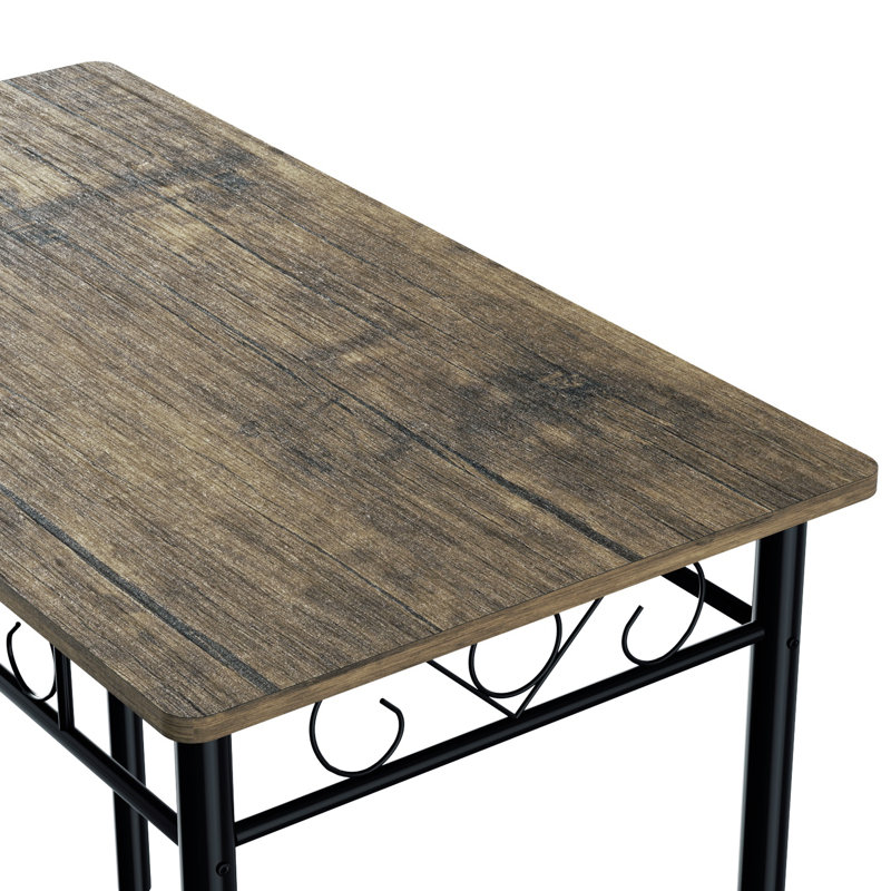 Barnabas 2 - Person Dining Set, Black, Dark Brown, Dark Brown/Black